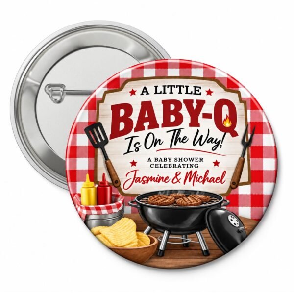 BBQ Baby-Q Button Badge Mockup