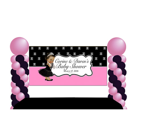 Chanel inspired Baby Shower Banner made at The Brat Shack Party Store, NY