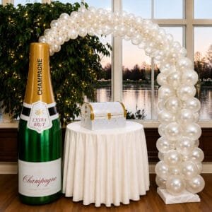 pop the bubbly balloon arch Champagne