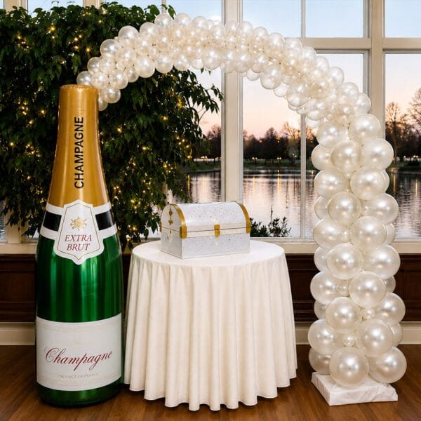 pop the bubbly balloon arch Champagne