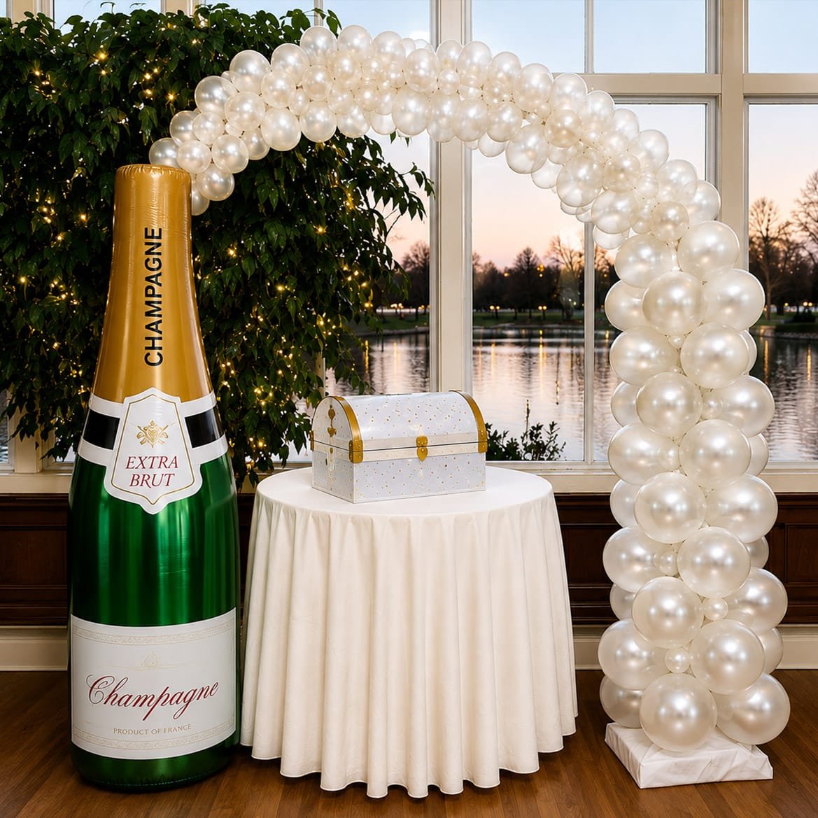pop the bubbly balloon arch Champagne