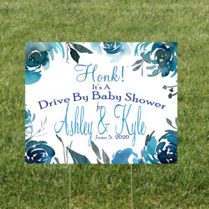 blue baby shower yard sign