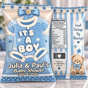 Baby Boy Onesie Party Favor Chip Bags