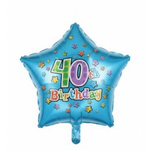 40th Birthday Star Mylar Balloon 18in the brat shack