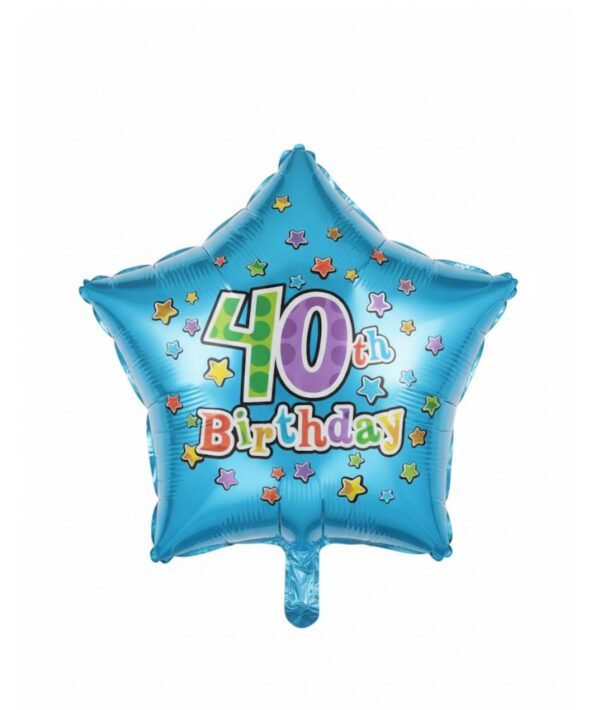40th Birthday Star Mylar Balloon 18in the brat shack