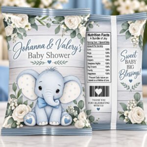 Baby Elephant Party Favor Chip Bags