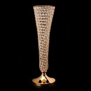The brat shack gold crystal beaded vase for rent
