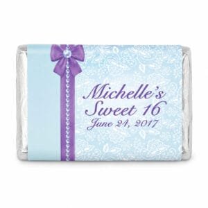 The Brat Shack lt blue lace and lavender bow-hershey miniature