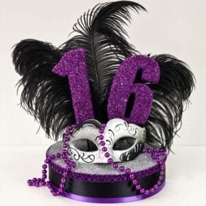 masquerade-sweet 16 centerpiece