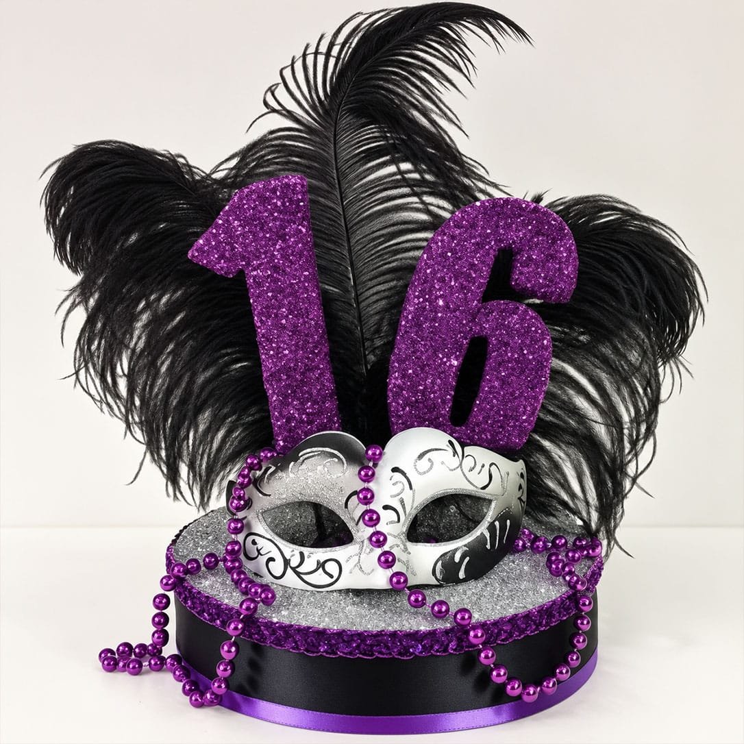 masquerade-sweet 16 centerpiece
