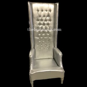 silver high back throne chair for rent The brat shack