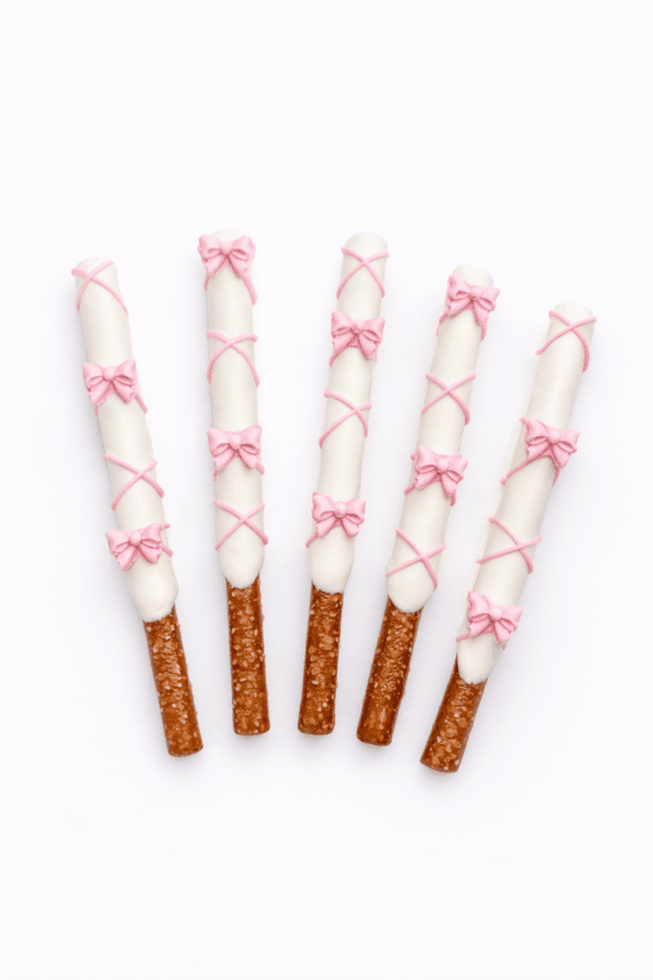 Classy Bow Theme Chocolate covered Pretzels The brat shack