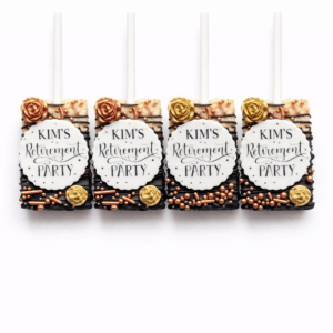 Retirement Party Chocolate Covered Rice Krispy Treats