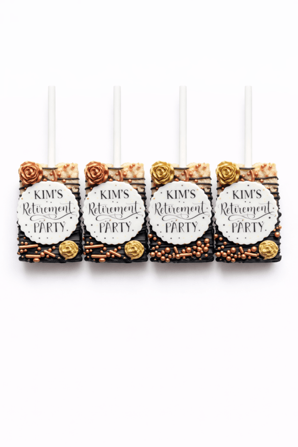 Retirement Party Chocolate Covered Rice Krispy Treats