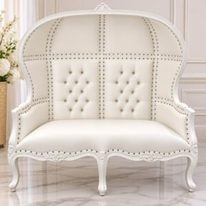 luxury hooded Love seat bench rental for events