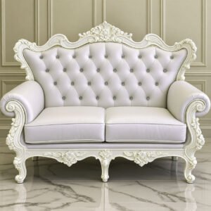 White Royal Double Throne Loveseat Bench Rental