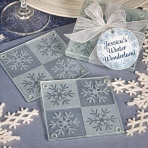 The brat shack snowflake coaster personalized