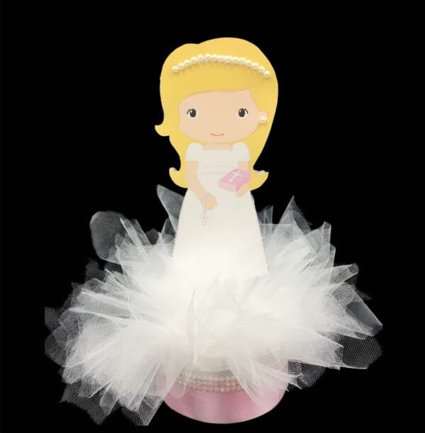 Angel Girl with Bible centerpiece with tulle'