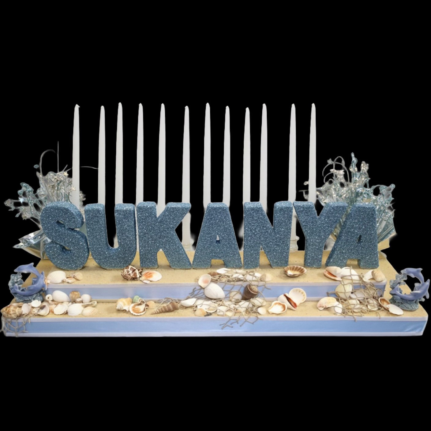 Beach Theme Sweet Sixteen Candelabra – Two-Tier Candle Lighting Centerpiece