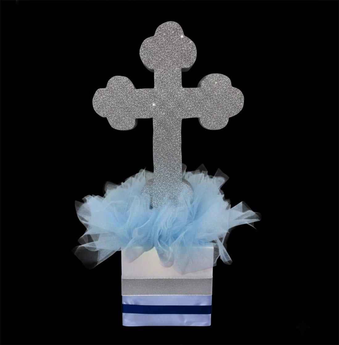blue cross centerpiece