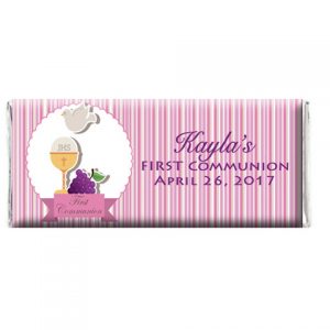 The brat shack first communion chocolate wrapper