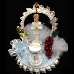 Communion Boy Standing Cake Topper
