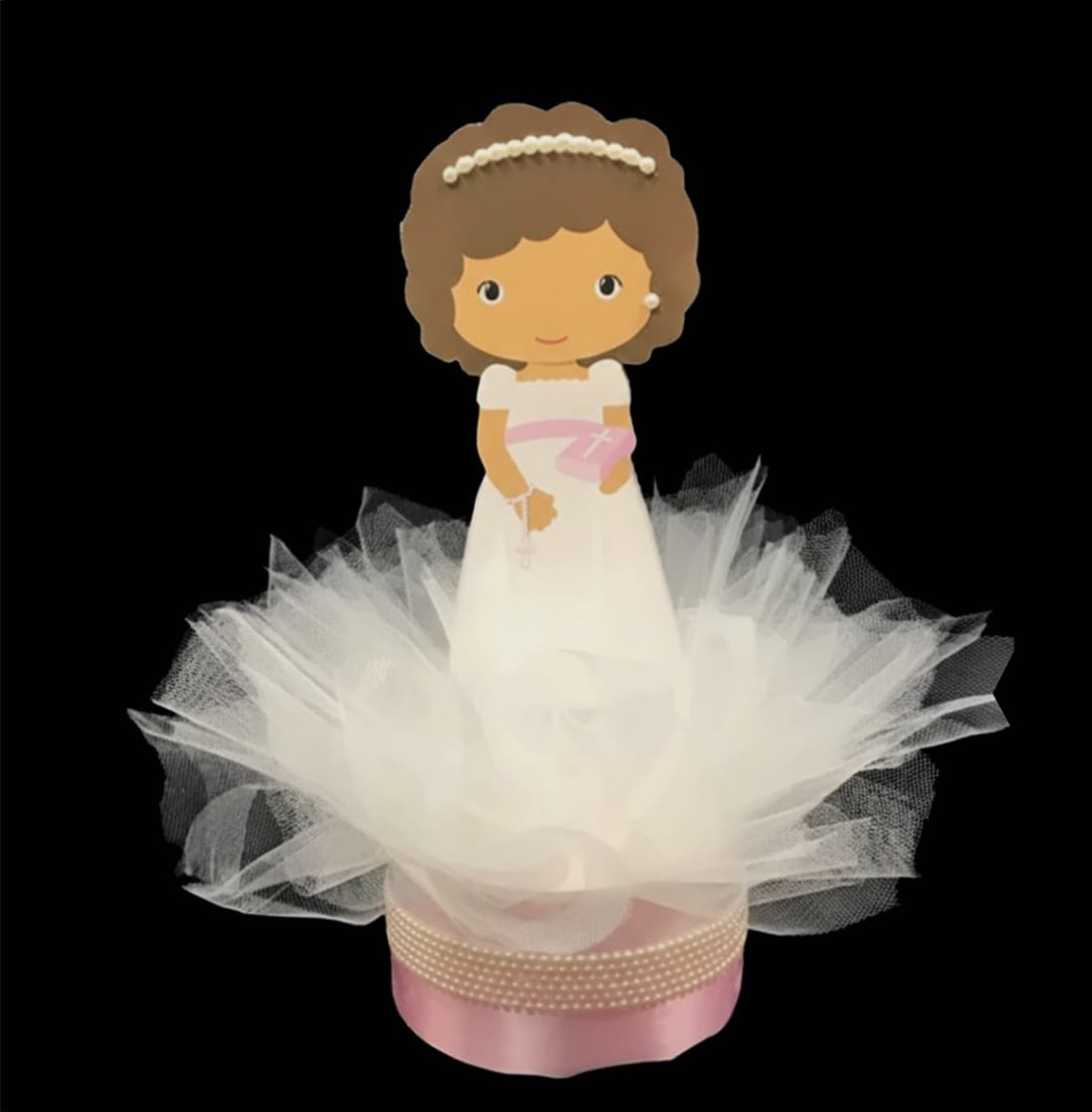 Angel Girl with Bible centerpiece with tulle'