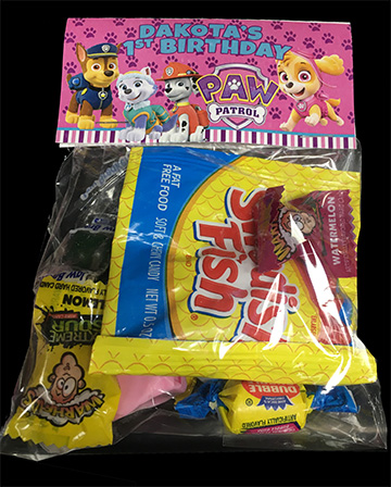 Pink Paw Patrol Goody Bags with Candy - The Brat Shack Party Store