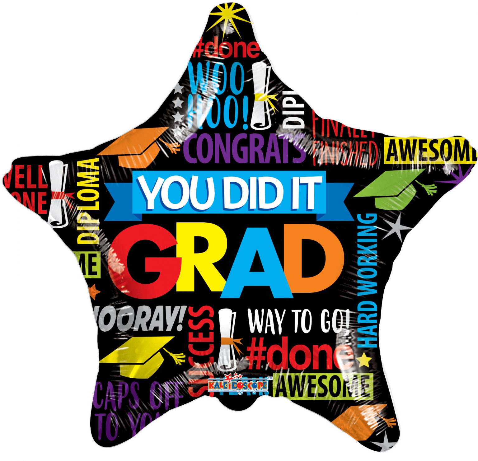 Colorful Congrats Grad - Star Shaped Graduation Mylar Balloon 18in ...