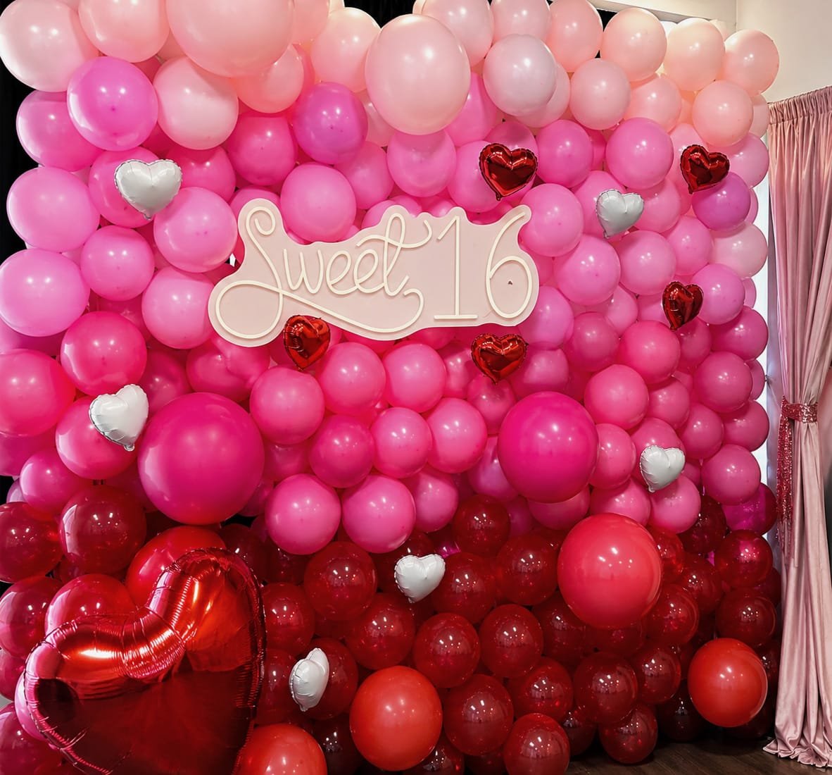 pink ombre-balloon wall backdrop
