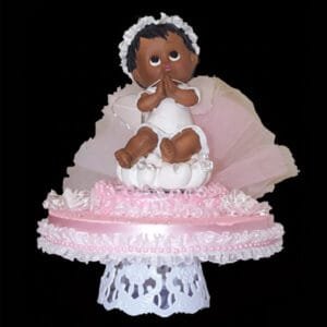 Angel Baby girl on cloud cake topper for baptism