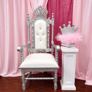 silver princess throne chair