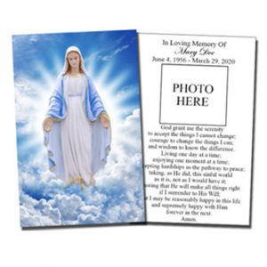 funeral card Virgin Mary