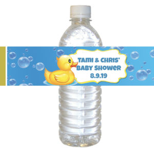 The brat shack duck theme water label