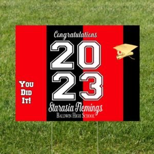 Red & Black Stripe Yard Sign