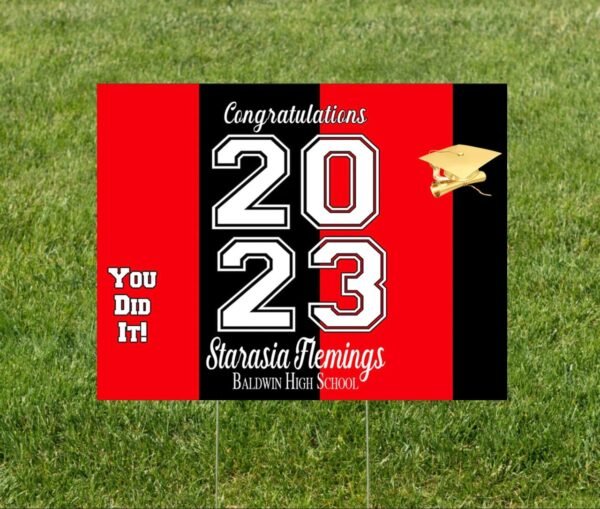 Red & Black Stripe Yard Sign