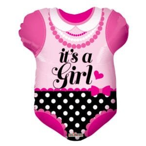 baby onesie pink mylar balloon