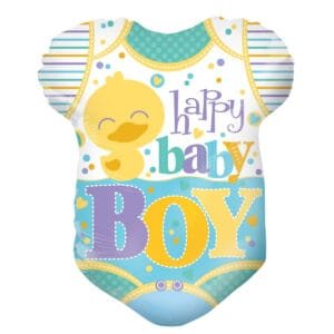 duck baby boy onesie mylar balloon