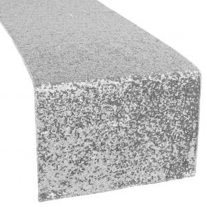 Silver sequins table runner for rent