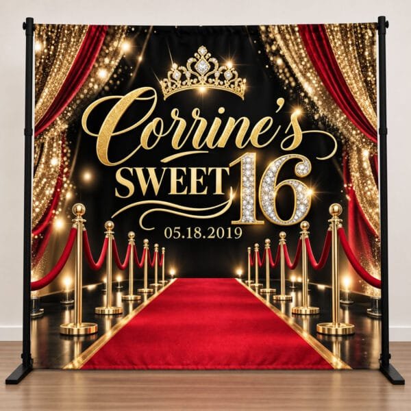 Hollywood Sweet 16 Red Carpet Backdrop