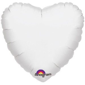 white heart mylar shaped balloon