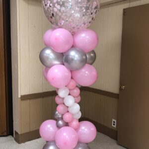 The brat shack confetti balloon column