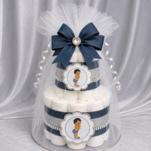 The brat shack denim diaper cake