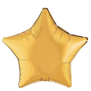 shiny gold star mylar shaped balloon