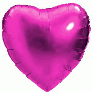 hot pink shiny heart mylar shaped balloon