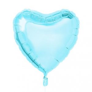 lt blue shiny heart mylar shaped balloon