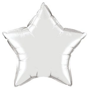 silver shiny Star mylar shaped balloon