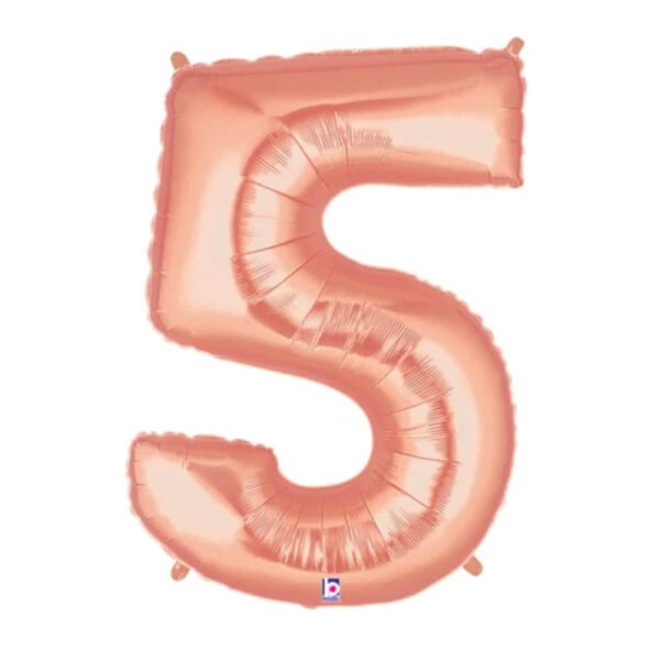 The brat shack rose gold balloon number 5
