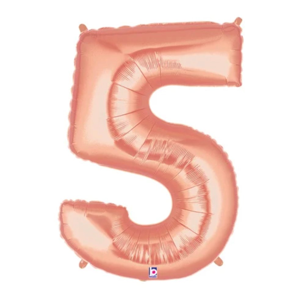 The brat shack rose gold balloon number 5