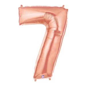 rose gold number 7 super shape helium balloon the brat shack